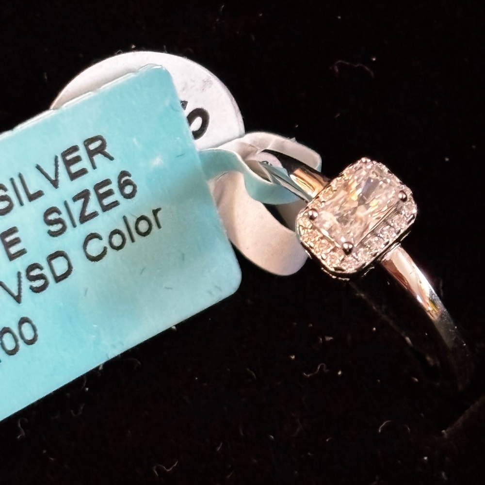Moissonite sterling silver ring